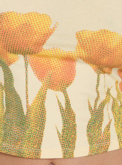 Dudley Vest Top Buttermilk Blurry Tulip
