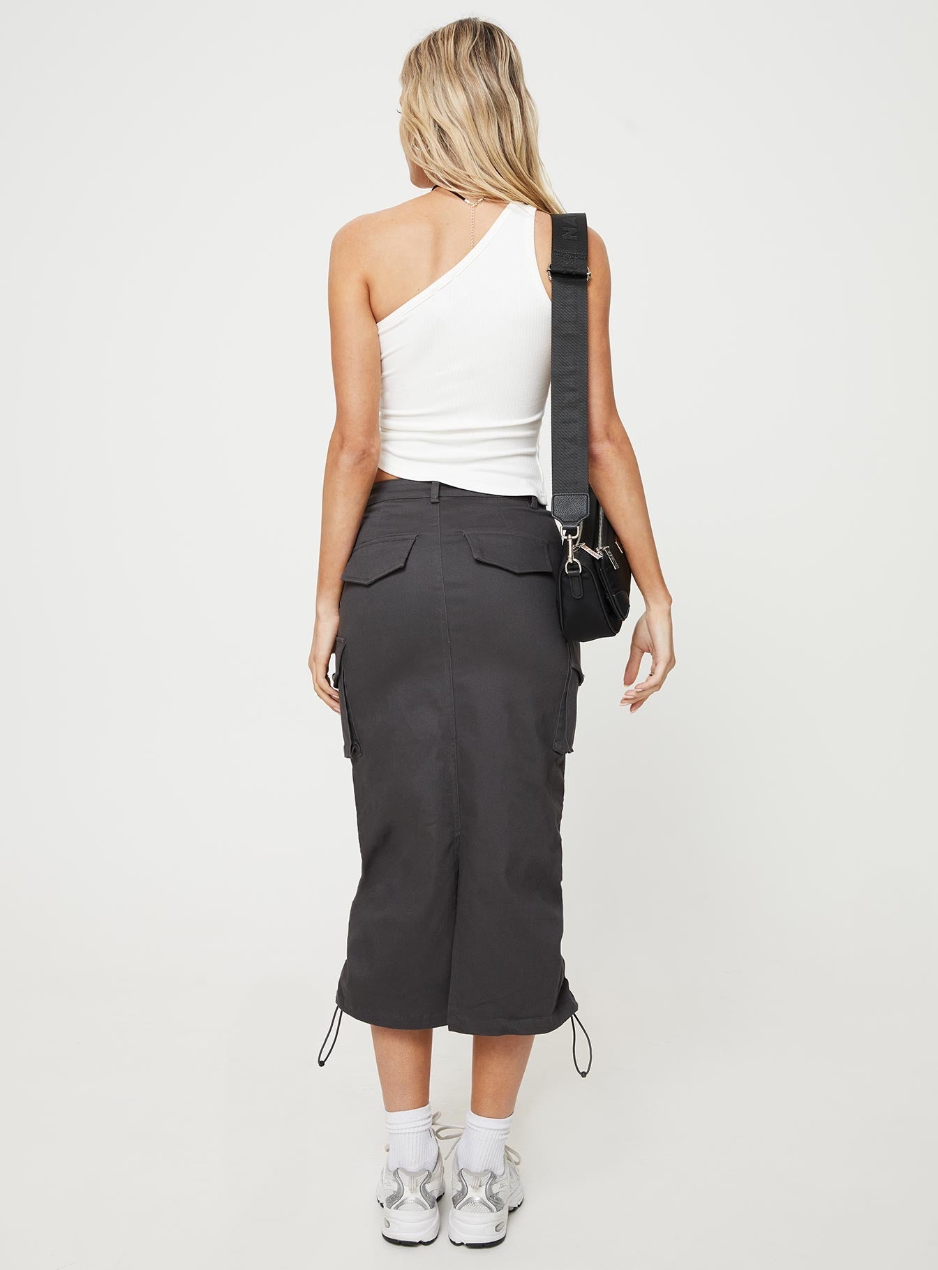 product Bellows Cargo Midi Skirt Washed Black Princess Polly  Midi Skirts 