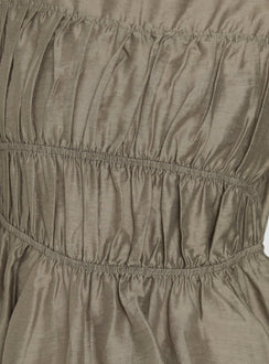 Xamira Ruched Long Sleeve Top Olive