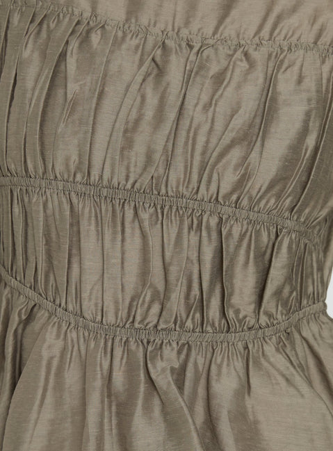 Xamira Ruched Long Sleeve Top Olive