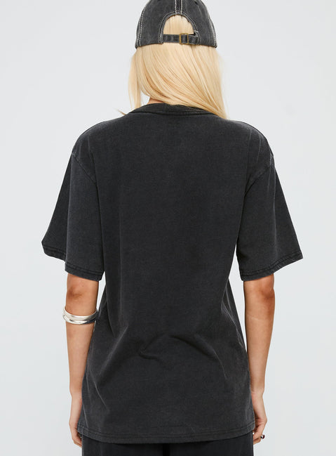 Britney Spears Gimme More Oversized Graphic Top Washed Black
