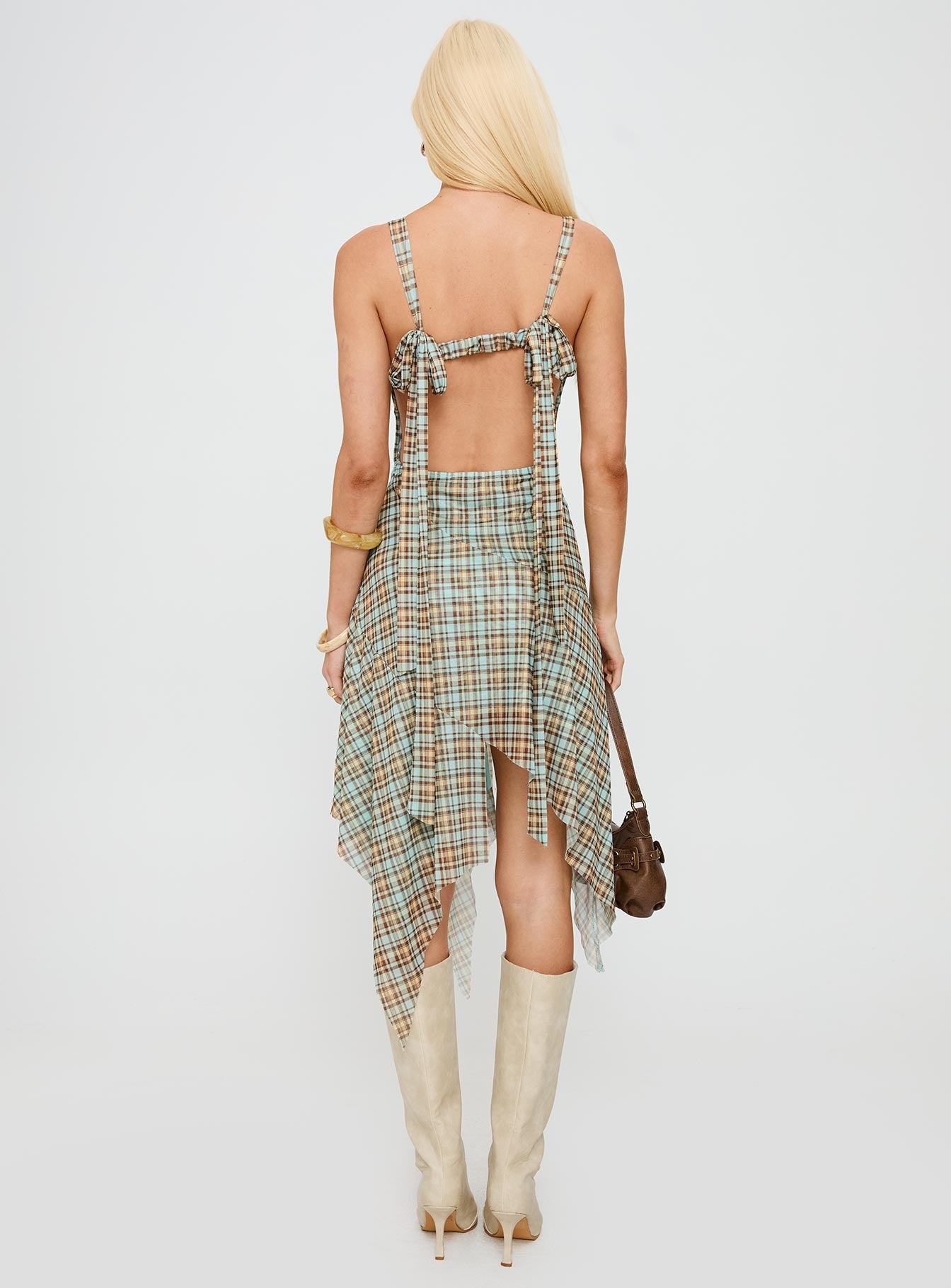 Blaize Asymmetrical Midi Dress Multi Check