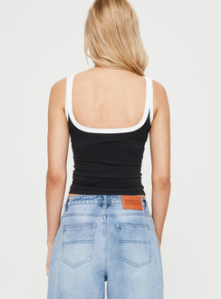 product Princess Polly Sleeveless High Neck  Caputo Contrast Tank Black