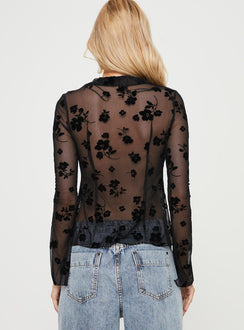 product Princess Polly Full Sleeves Square Neck  Garson Long Sleeve Top Black