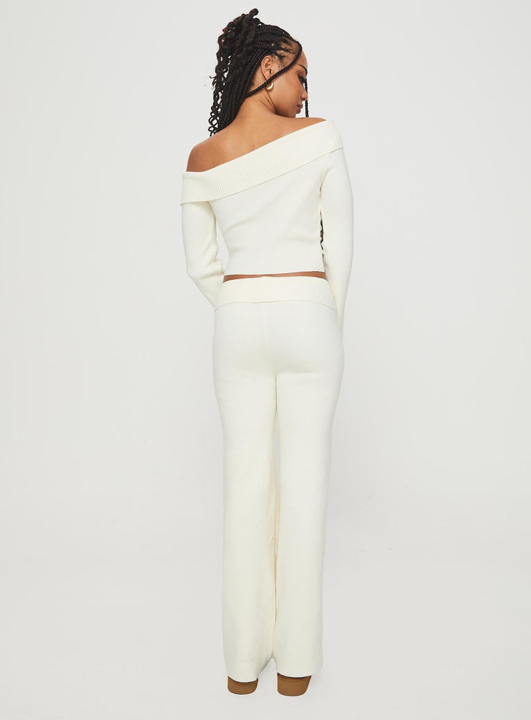 Knit Pants Cream 3
