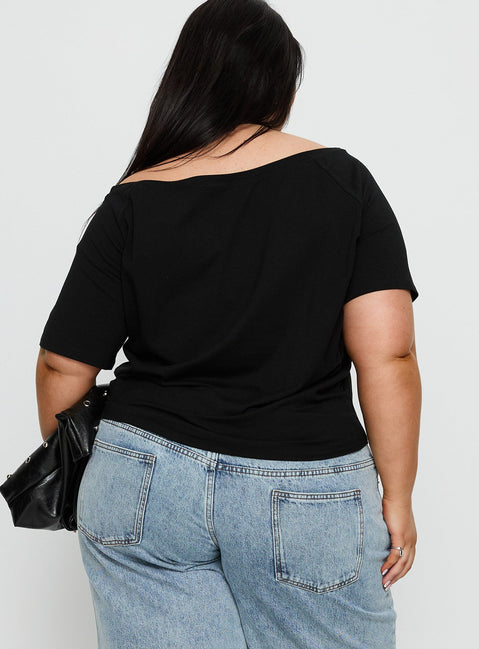 Icon Baby Off Shoulder Top Black Curve
