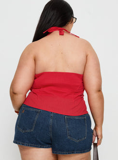Isabetta Halter Top Red Curve