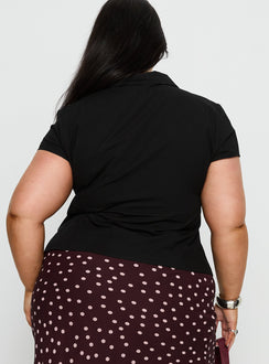 Cottesloe Blouse Top Textured Black Curve