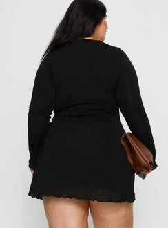 Dejonge Long Sleeve Ring Mini Dress Black Curve
