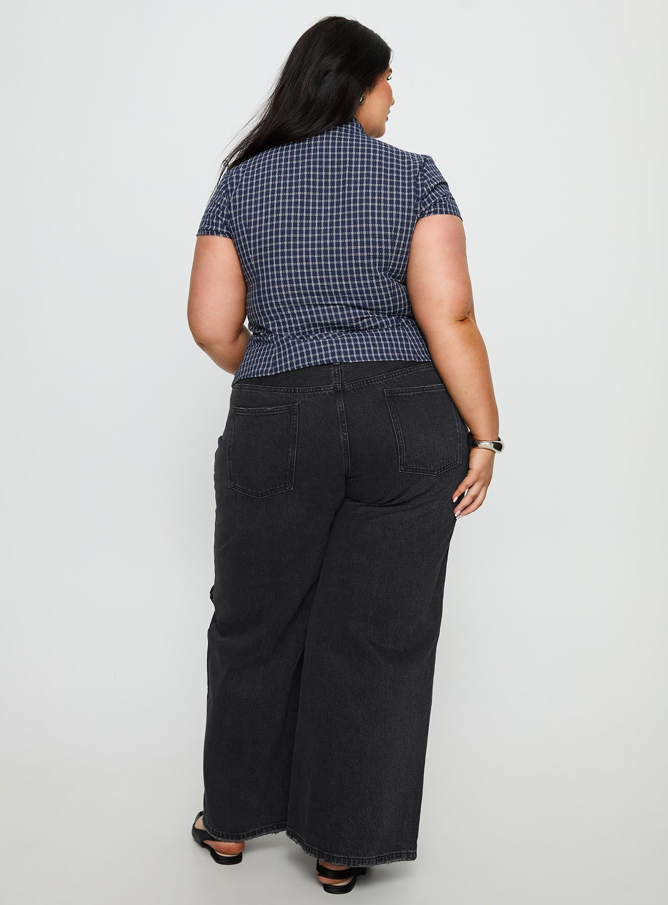 Serenitia Mid Rise Relaxed Jeans Washed Black Curve