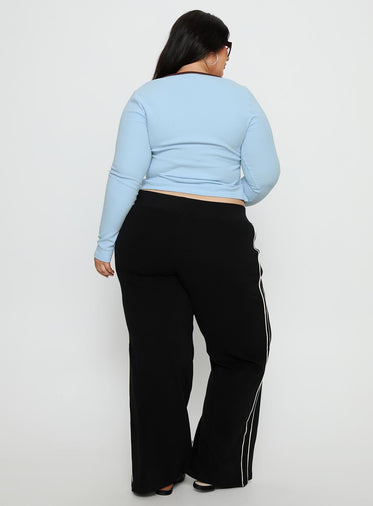 Ascenda Straight Leg Track Pant Black Curve