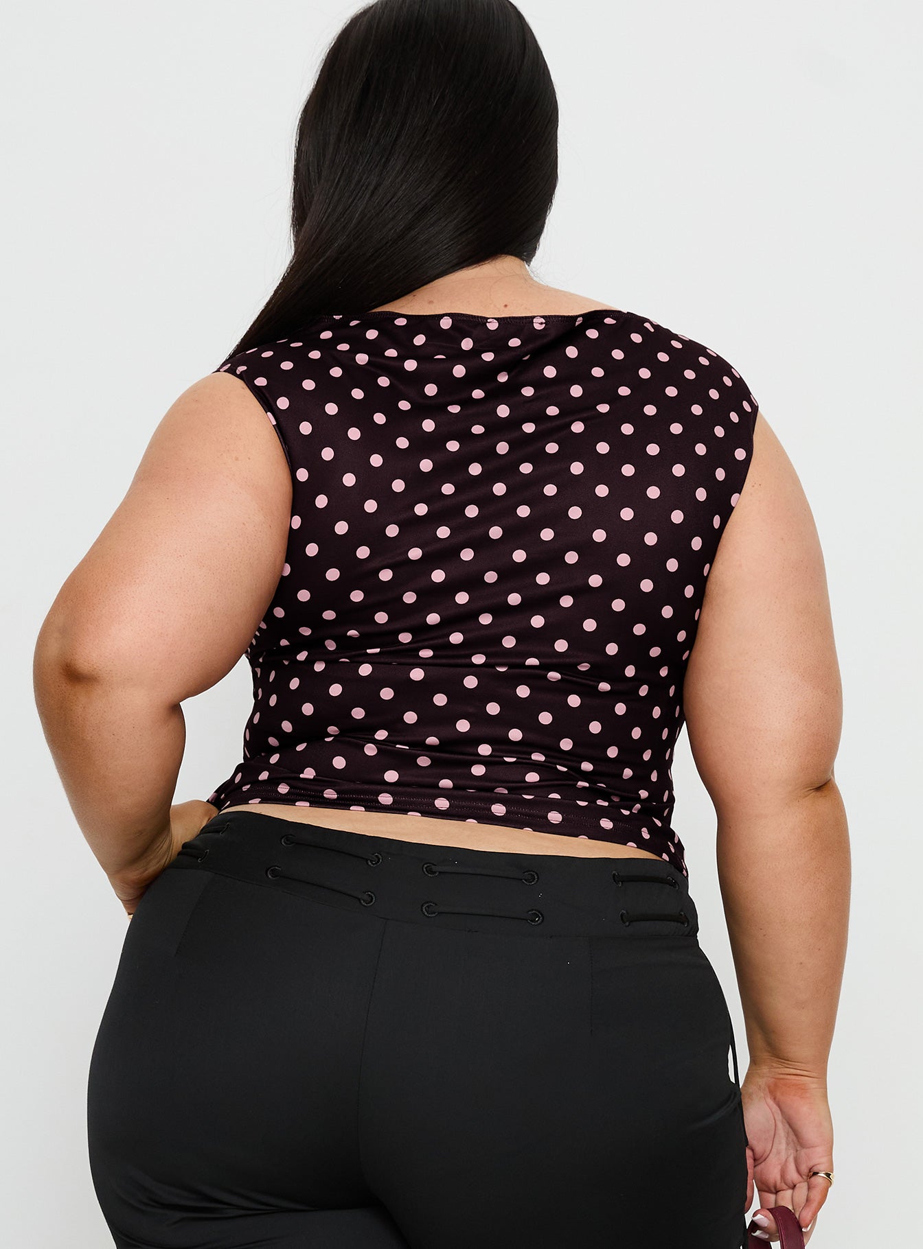 Cheirosa Off Shoulder Top Chocolate / Pink Curve