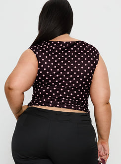 Cheirosa Off Shoulder Top Chocolate / Pink Curve