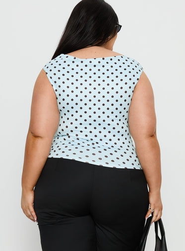 Cheirosa Off Shoulder Top Blue / Brown Curve