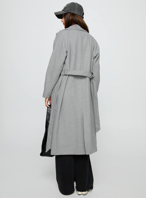 Real Talk Trench Coat Grey