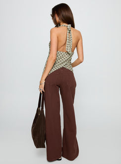 Ramos Low Rise Wide Leg Jeans Brown