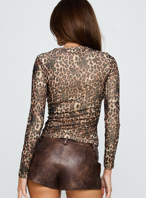 Raldor Long Sleeve Top Leopard