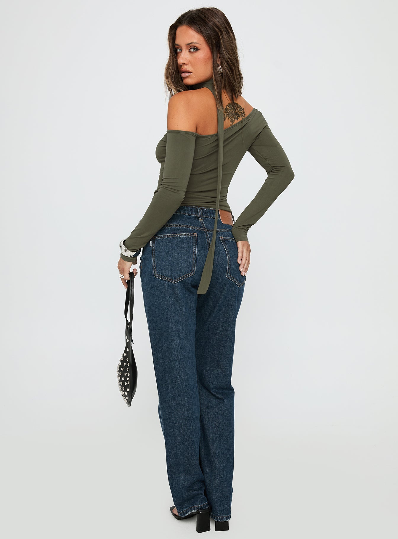 Vesperis Mid Rise Slim Leg Jeans Dark Blue Wash