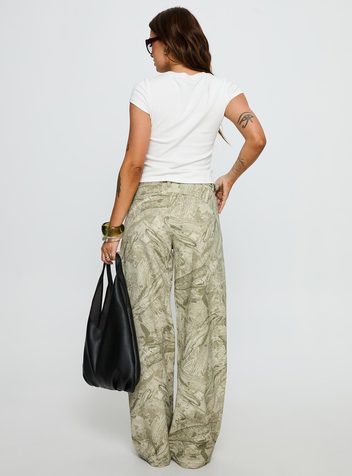 Mckinley Mid Rise Wide Leg Jeans Camouflage