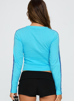 Speedway Racing Long Sleeve Graphic Top Blue