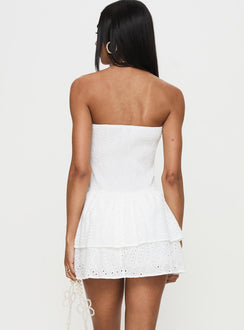 Aureliah Strapless Playsuit White