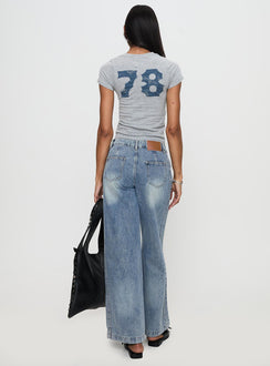 Skipper Low Rise Wide Leg Jeans Vintage Blue