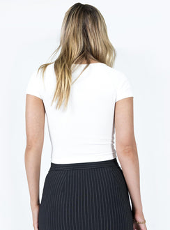 product Princess Polly Short Sleeves Square Neck  Dianne Top White