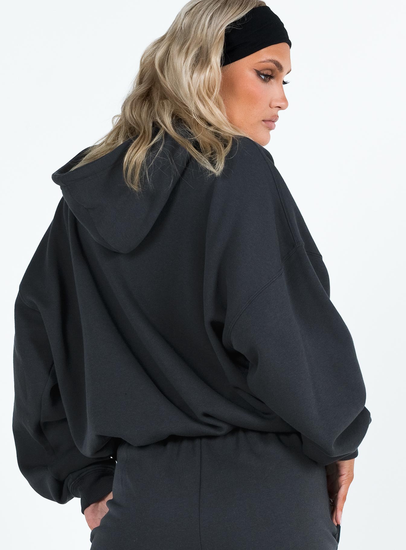 Hoodie Graphic print Drawstring hood Ribbed cuffs and waistband Drop shoulder