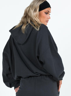 Hoodie Graphic print Drawstring hood Ribbed cuffs and waistband Drop shoulder