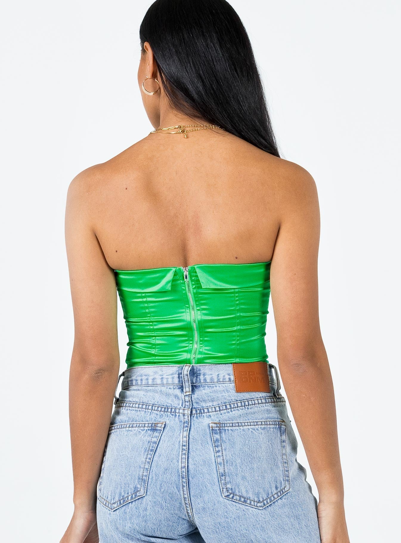 product Princess Polly Sleeveless Square Neck  Daris Strapless Top Green
