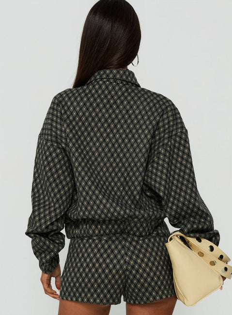 Vanya Collared Jacket Multi Check