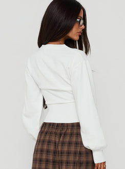 Emerica V Neck Cinched Sweater White