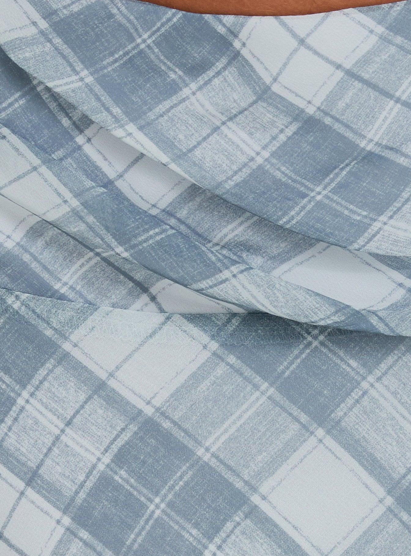Sabbine Asymmetrical Midi Skirt Blue Check