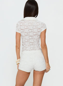 Daveney Lace Micro Shorts White