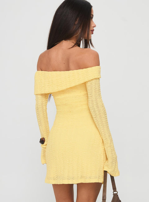 Vierra Long Sleeve Mini Dress Lemon