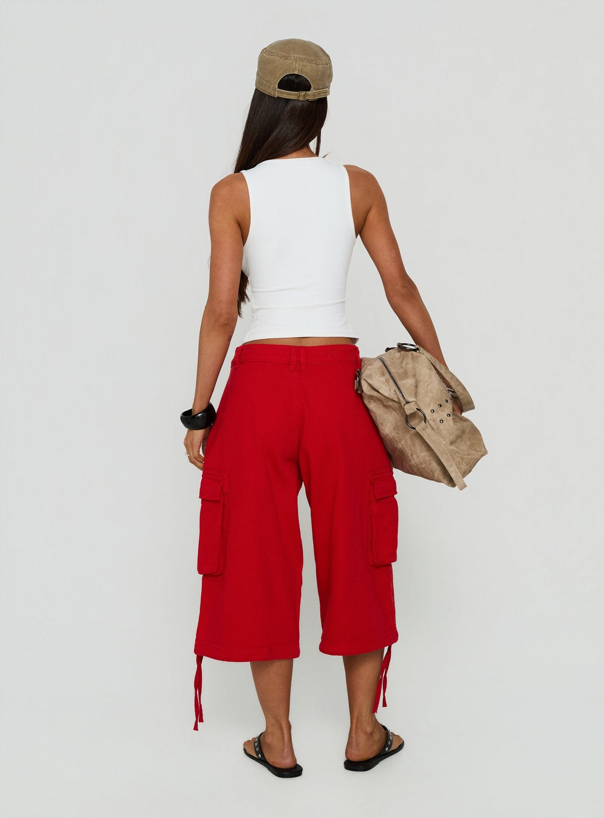 Hudsen Longline Cargo Shorts Red