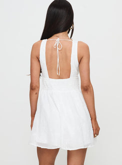Natalyne Shirred Playsuit White