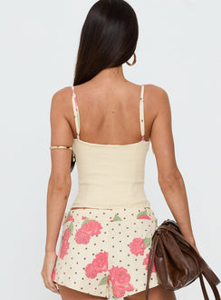 Yella Corset Top Floral Polka Dot