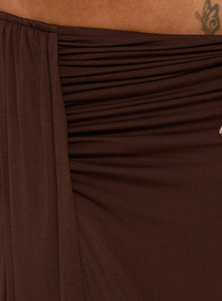 Keerah Ruched Maxi Skirt Brown