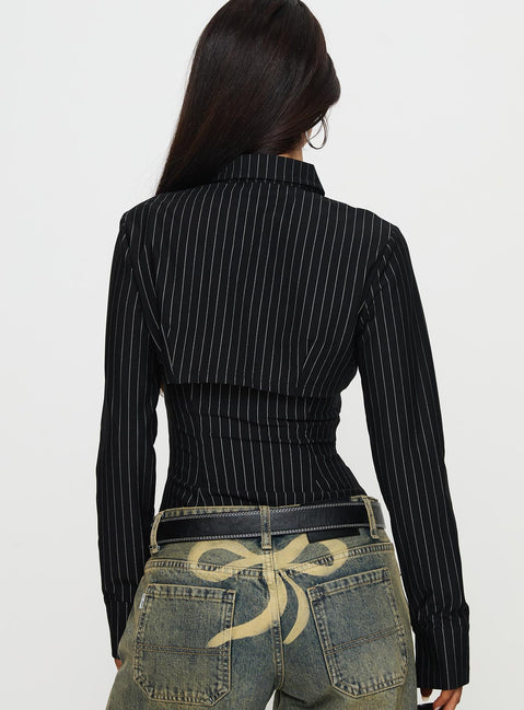 back view of model wearing Princess Polly Amor Mio Two Piece Top Multi Full Sleeves 