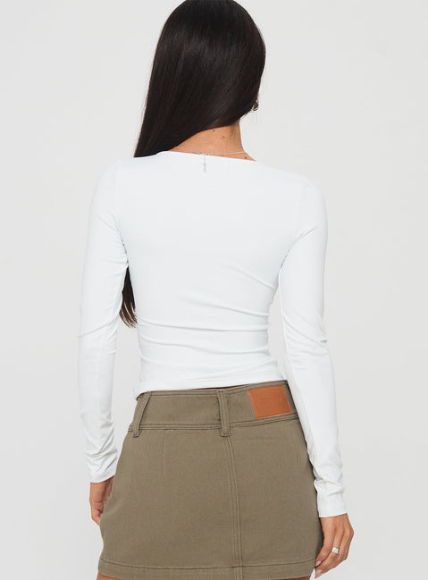 Sold On You Long Sleeve Top White