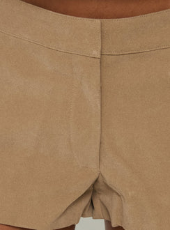Esmeya Faux Suede Shorts Beige