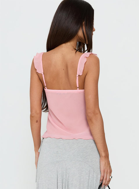 Zayliah Frill Detail Top Pink