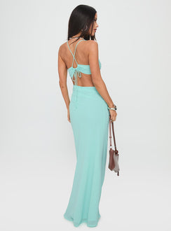 No Control Keyhole Maxi Dress Aqua