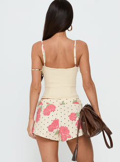 Yella Micro Mini Shorts Floral Polka Dot