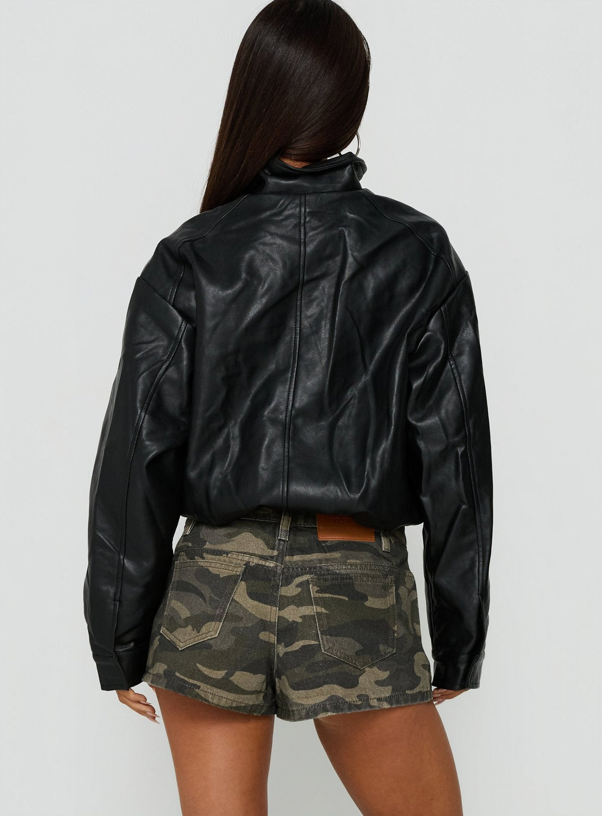 Dreamful Low Rise Mini Denim Short Washed Camo
