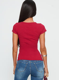 It's Not That Deep Graphic Baby Tee Red