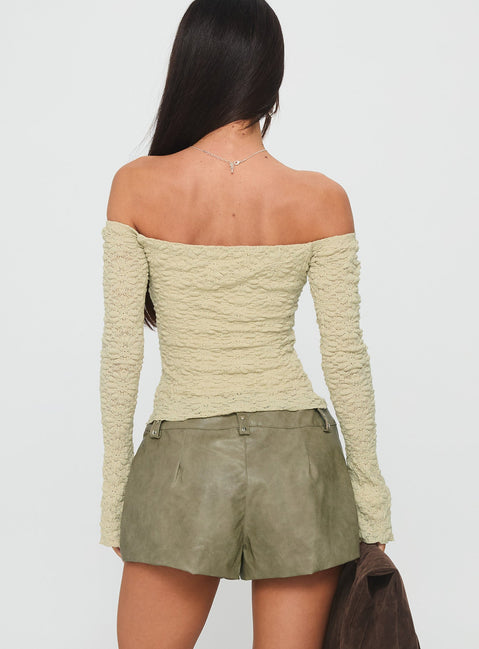 Kenickie Stud Micro Shorts Khaki