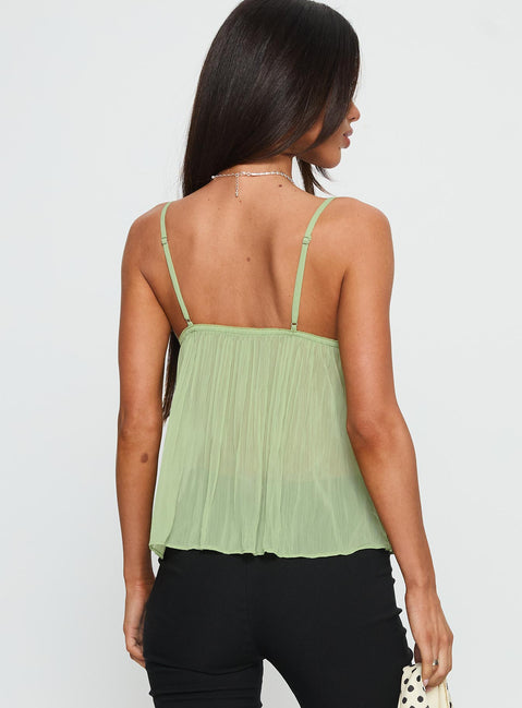 Zami Pleat Top Green