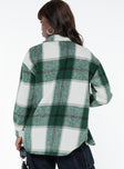 Plaid shacket Classic collar, button fastening at front, twin chest pocket, single button cuff